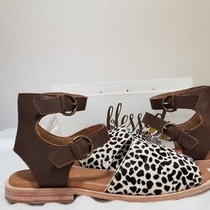 Anthropologie Gee Wawa Lilly Too Calf Hair Sandal